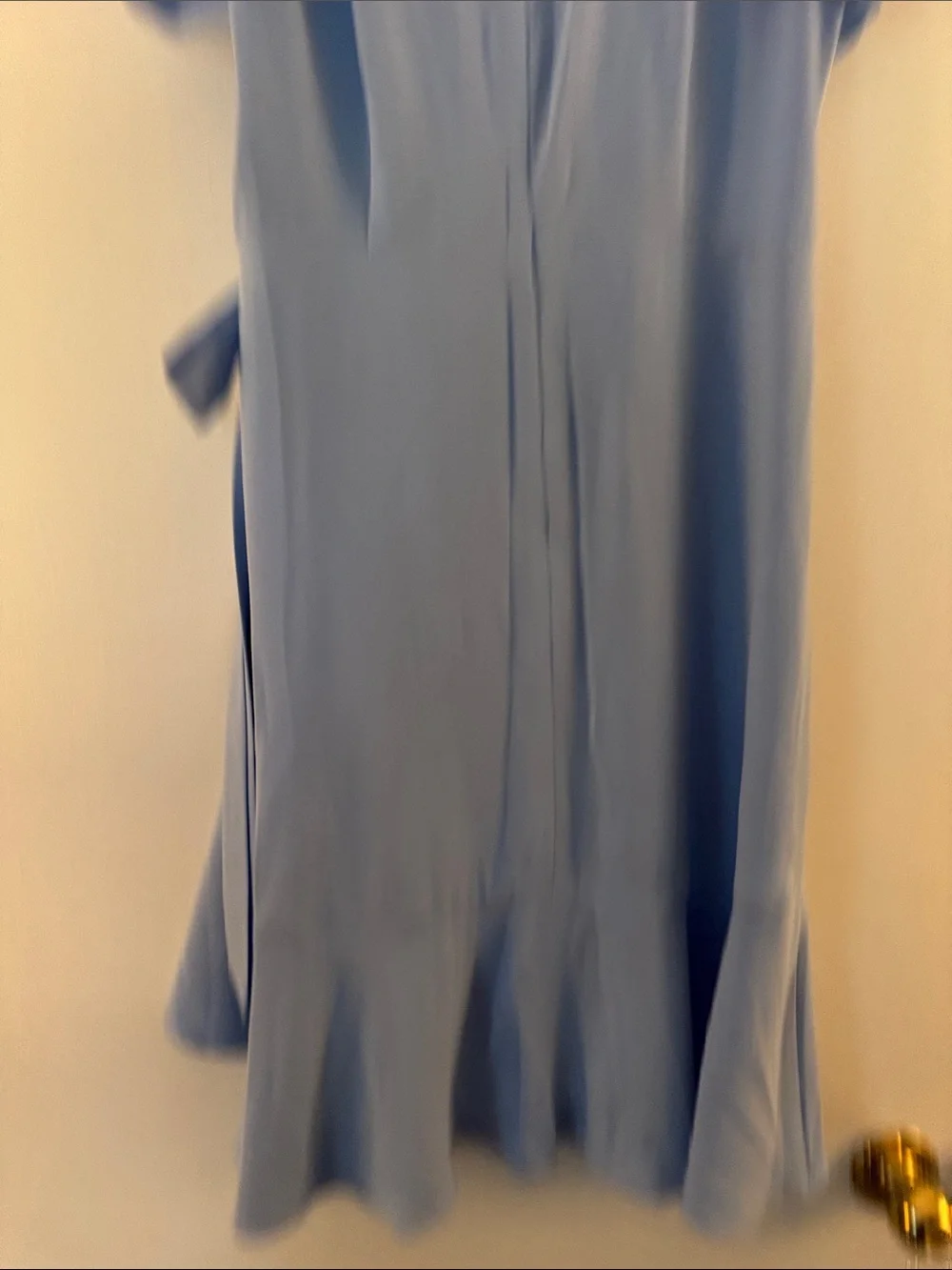 Blue Wrap-Front High-Low Dress with Ruffle Tie - Picture 6 of 8